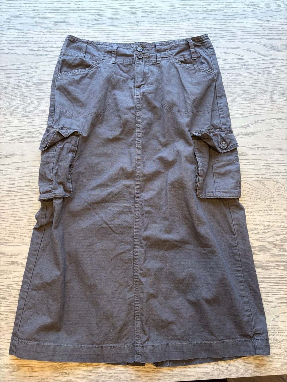 Brandy Melville Cargo Maxi Skirt Grey Y2K Long Utility Skirt